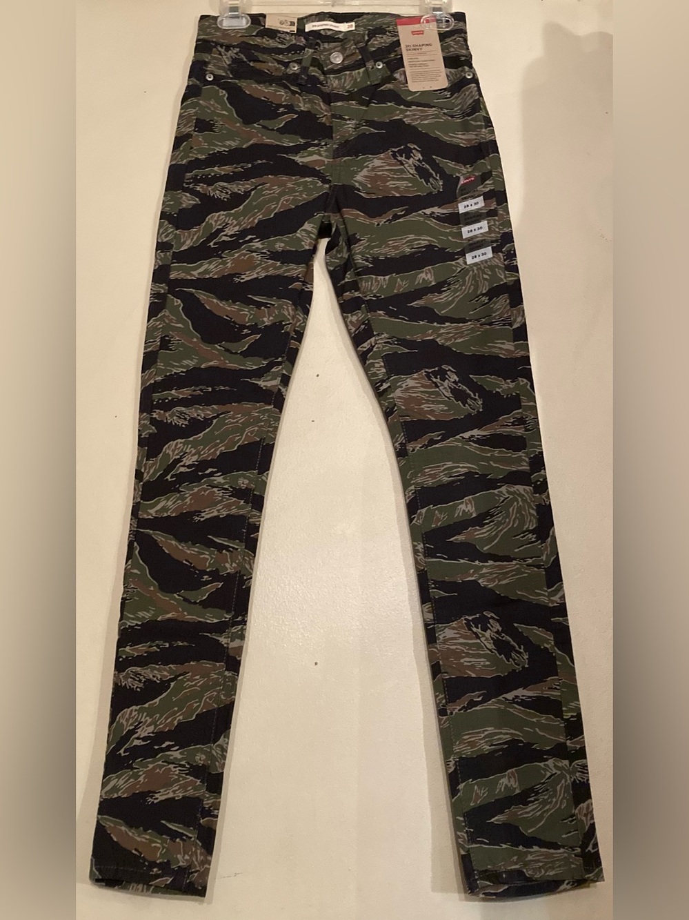 Levi's Tiger-Stripe Camo Skinny Jeans - Green & Black